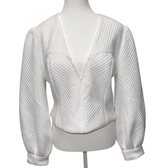 Eri + Ali x Anthropologie White Crop Top Jacket - Picture 2 of 9